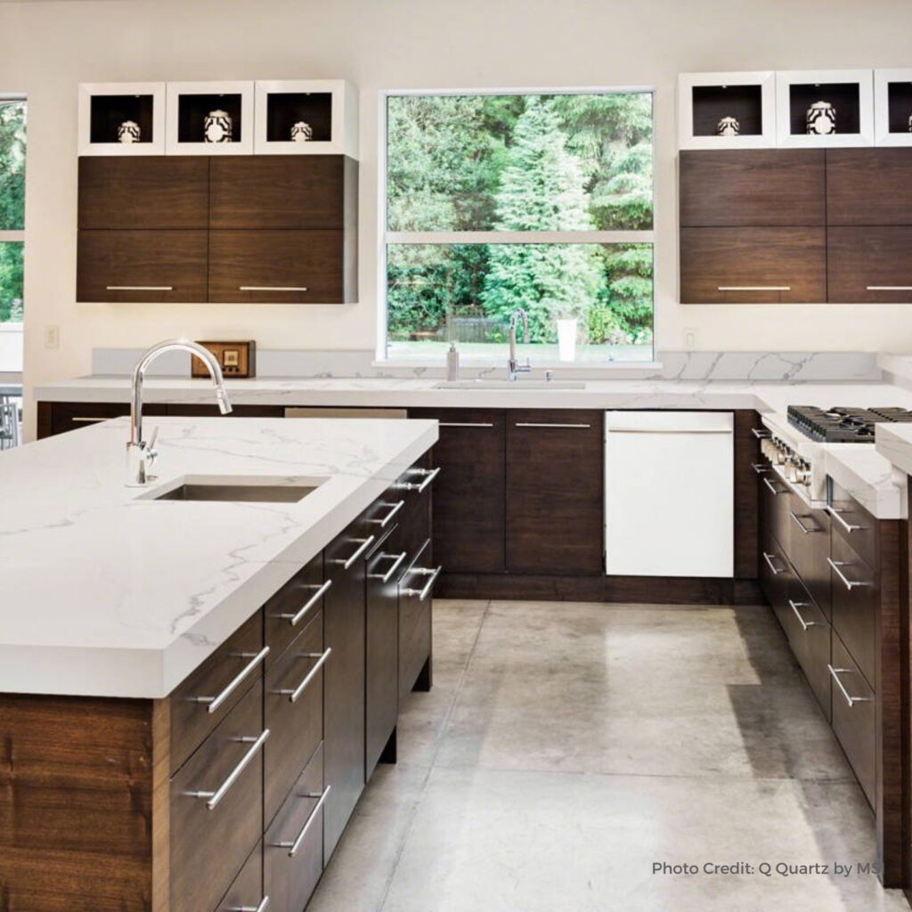 Quartz kitchen island