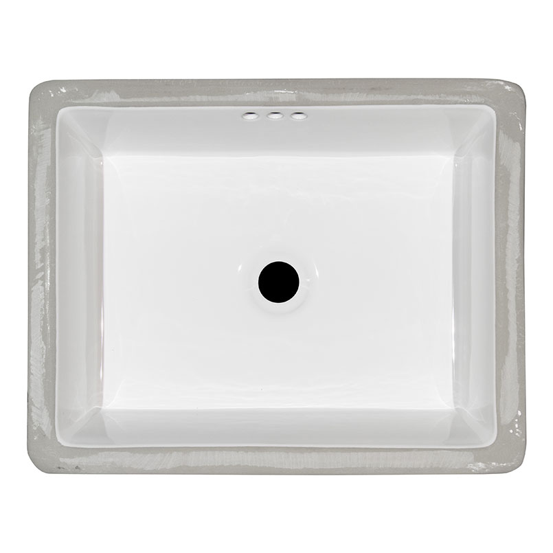 Vanity White Rect Porcelain 2015 Flat sink
