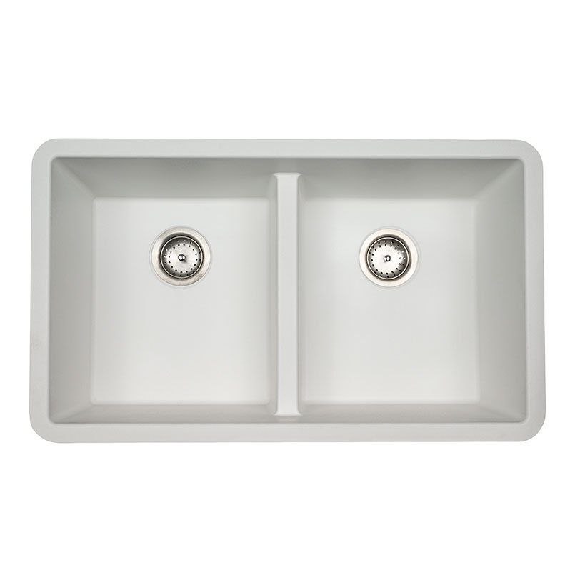 White Quartz Double Bowl 50/50-3319 sink